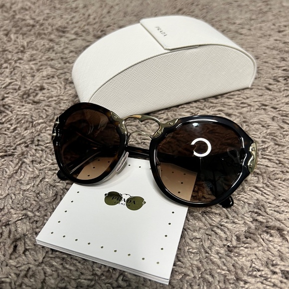 PRADA SUNGLASSES WOMEN'S BUTTERFLY STYLE HAVANA W/ BROWN GRADIENT LENS PR09TS-2A - Picture 12 of 16